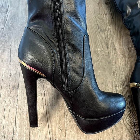 NWT Material Girl MRozie Black Over the Knee Boots - Picture 8 of 16